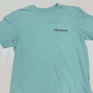 Mens Fish Hippie Mint Green Tshirt Size Medium
